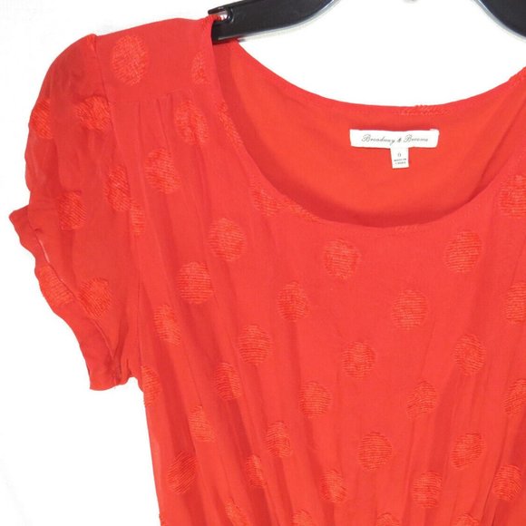 Women's Size Zero Broadway & Broome Red Polka Dot Silk Blend Mini Dress, GUC - Picture 2 of 8